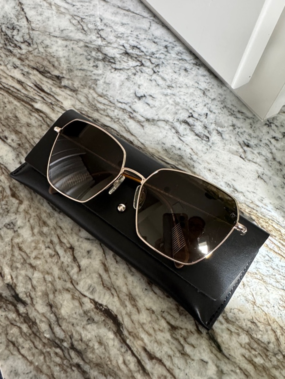 rag & bone Tortoiseshell and Gold Thin-Arm Sunglasses